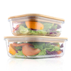 Glass Meal Prep Container Alternative Capacity,Microwave,Freezer Save,BPA Free Leak Proof Lunch Bento Box With Wooden Lid
