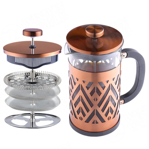304 Stainless Steel Durable Easy Clean Borosilicate Glass Coffee French Press Copper 