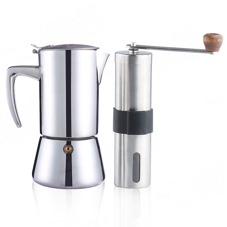 Best Affordable Purple Coffee Maker Double Metal Coffee Pot With Grinder