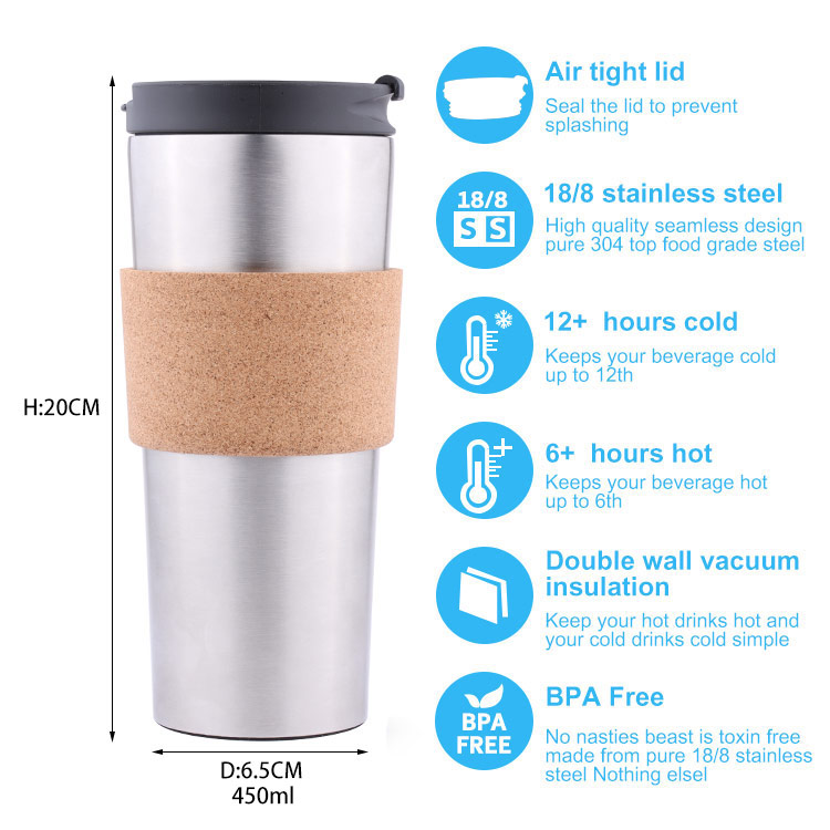 Collapsible Reusable Iced Coffee Tumbler Drinking Cup for Travel