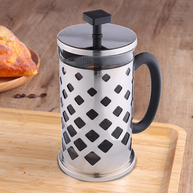 Cona French Press Stainless Steel Coffee Maker With Water Line Combo Space Saver Coffee Maker