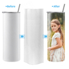 Sublimation Heat Transfer 600ml insulated Double Walled Stainless Steel Mugs Blank Straight Skinny Tumbler With Straw