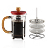 Bamboo Lid Glass Coffee Hand Press Espresso Machine