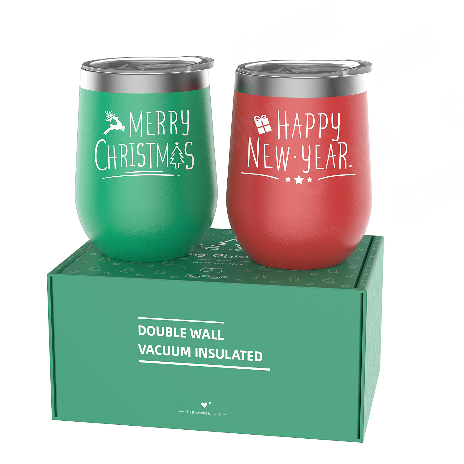 12oz Christmas Gift Set Wine Tumbler Promotion Sales,Best Product For Promotion And Stocks Product 