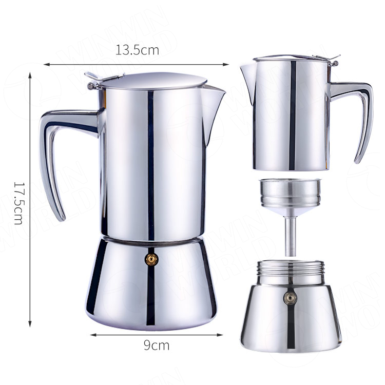 Best Affordable Purple Coffee Maker Double Metal Coffee Pot With Grinder