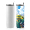 Sublimation Heat Transfer 600ml insulated Double Walled Stainless Steel Mugs Blank Straight Skinny Tumbler With Straw