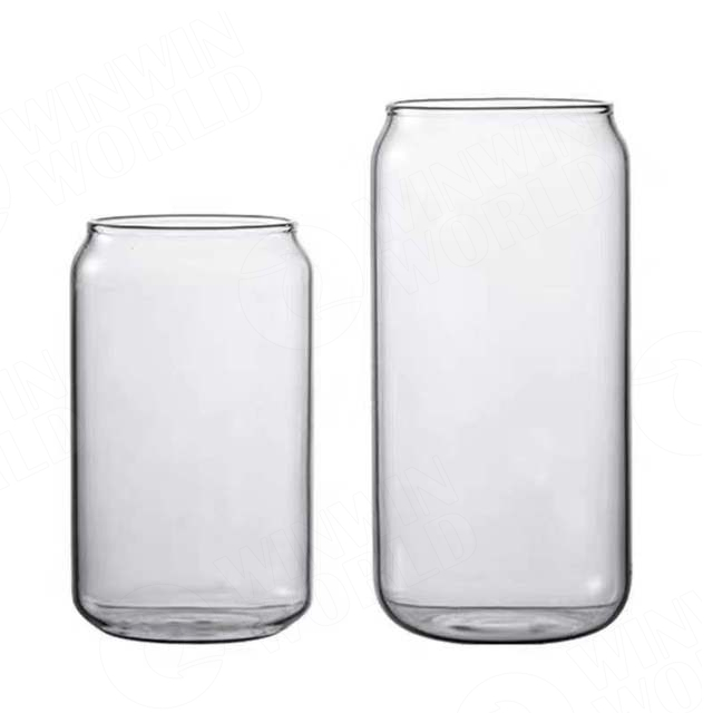 Amazon New Popular Selling Single Wall Cola Can Shape Borosilicate Made Glass Cup For Soda Sparkling Water Drinking