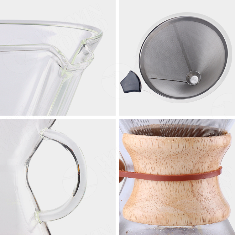 Leak Proof Tea Pot Heat Resistant Glass Tea Pot Holder 850ml