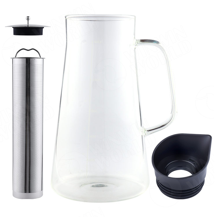 1200ml Heat Resistant High Borosilicate Glass Tea Pot with Wooden Handle
