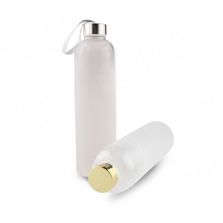 Cheap Price Custom Logo Frosted Glass Water Bottle with Sling for Sale 2020 Travel Borosilicate Glass Water Bottles for Sport