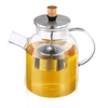 1600ml Custom Logo Glass Tea Pot Steel Lid with Infuser