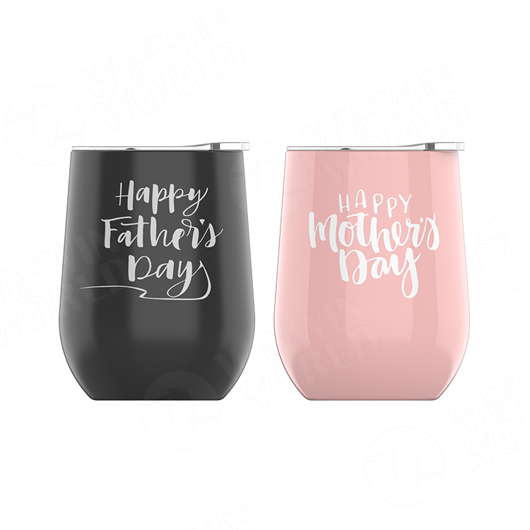 350ml Stainless Steel Wine Tumbler Insulated Cups for Christmas