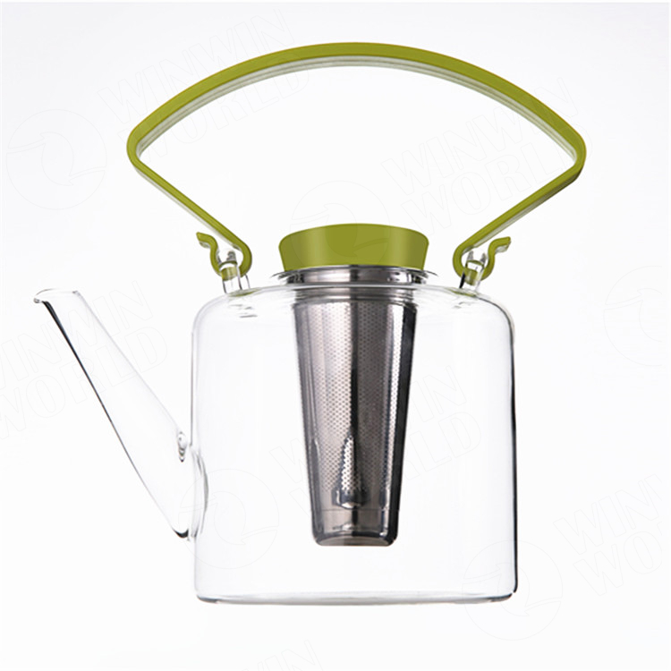 Clear Heart Shaped Tea Cup Glass Tea Pot with Infuser Heat-resisting