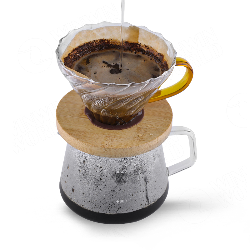 New Well Designed Glass Transparent Coffee Maker Portable Hand Brewed Dripping Coffee Pot